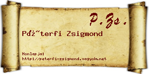 Péterfi Zsigmond névjegykártya