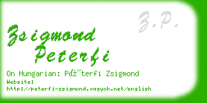 zsigmond peterfi business card